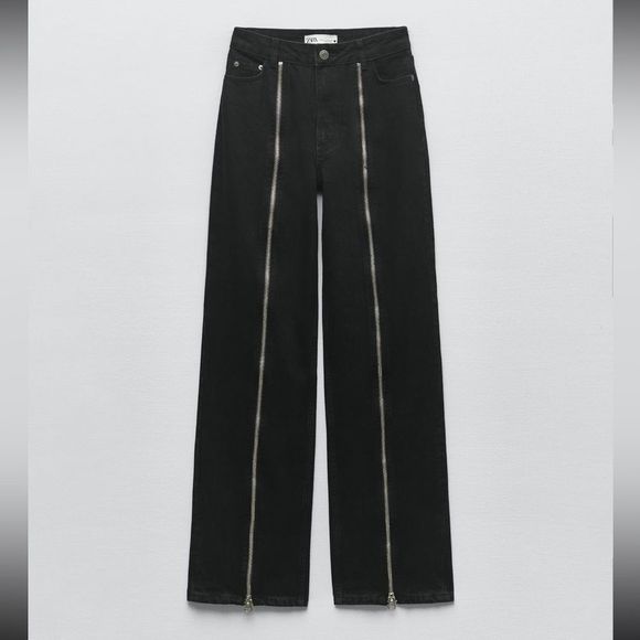 ZARA WOMAN SS23 BLACK ZW THE FULL LENGTH JEANS 9632/057/075/017 - Picture 8 of 10
